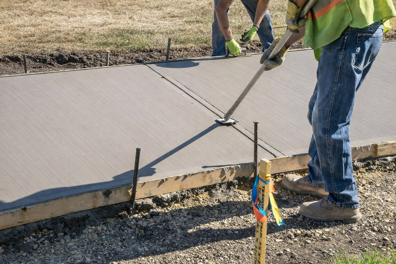 Concrete sidewalk building
